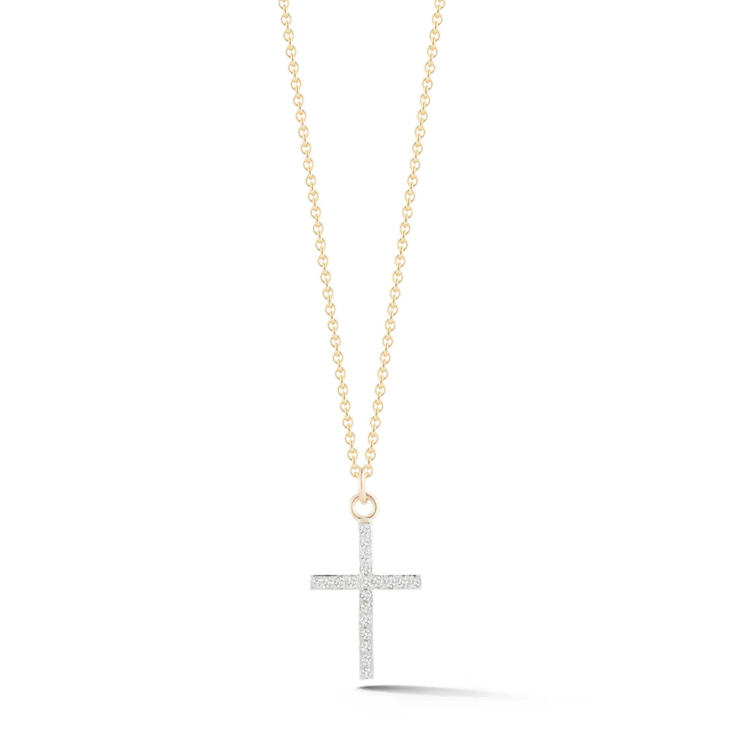 18kt Gold Diamond Cross Necklace