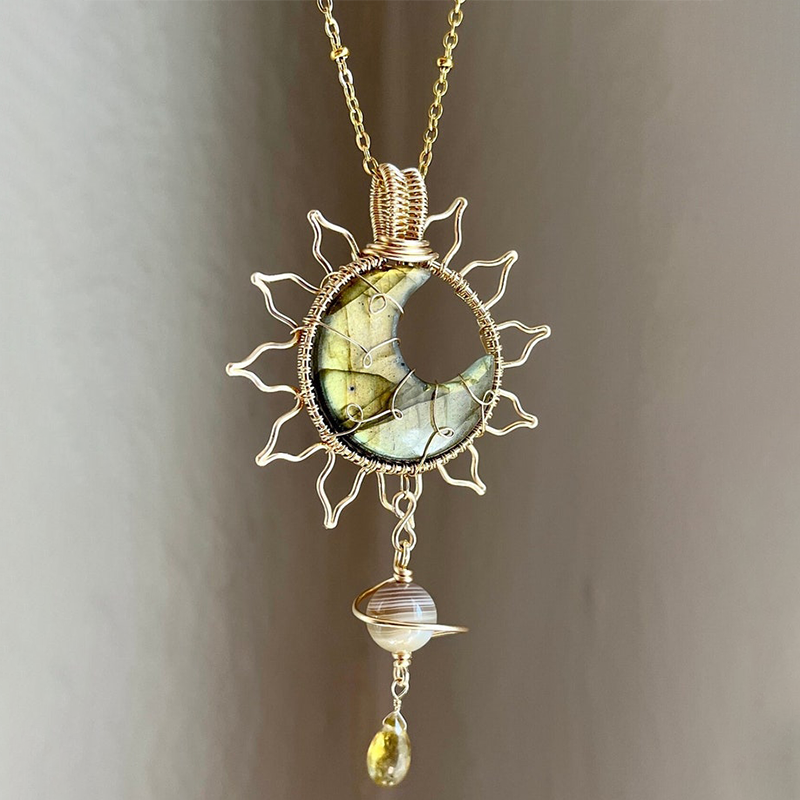 Labradorite Moon/Sun Pendant