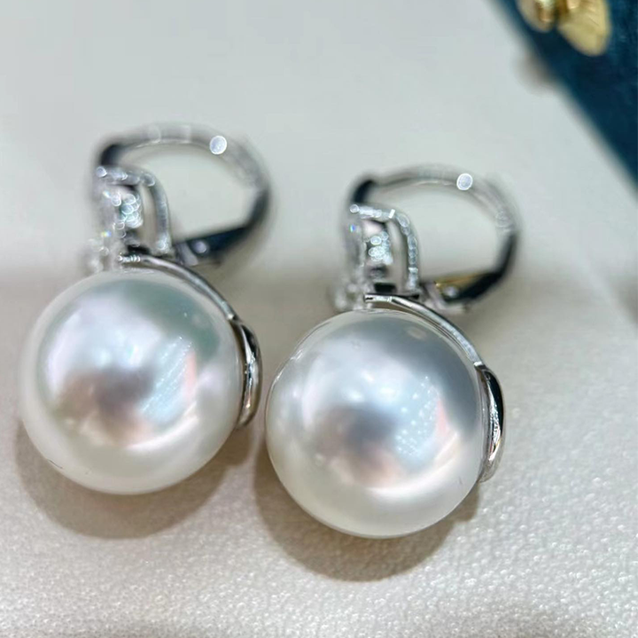 Diamond and Pearl Earrings