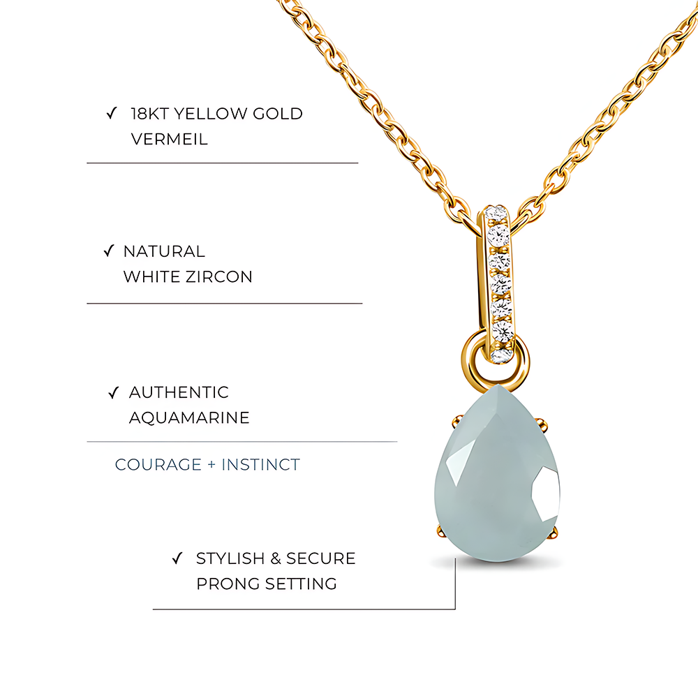 Aquamarine Necklace Sway - March Birthstone