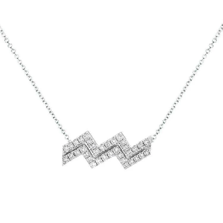 Aquarius Diamond Zodiac Necklace