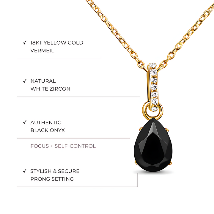 Black Onyx Necklace Sway - December Birthsto