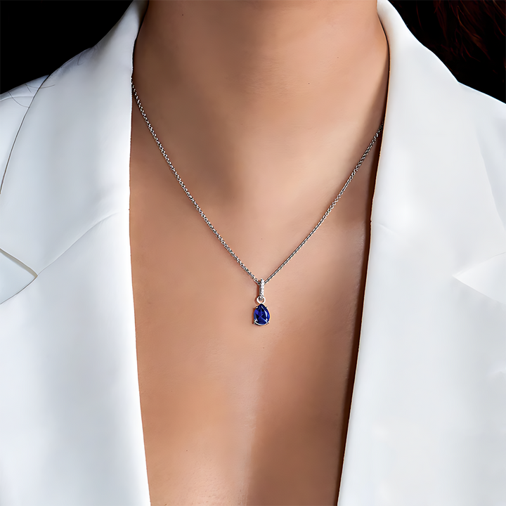 Blue Sapphire Necklace Sway - September Birthstone