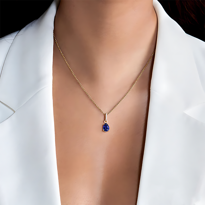 Blue Sapphire Necklace Sway - September Birthstone