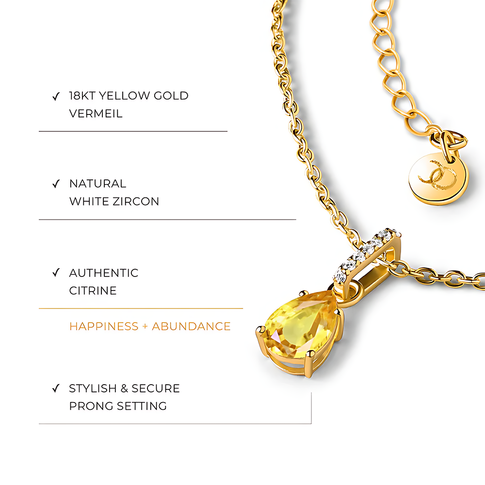 Citrine Necklace Sway - November Birthstone