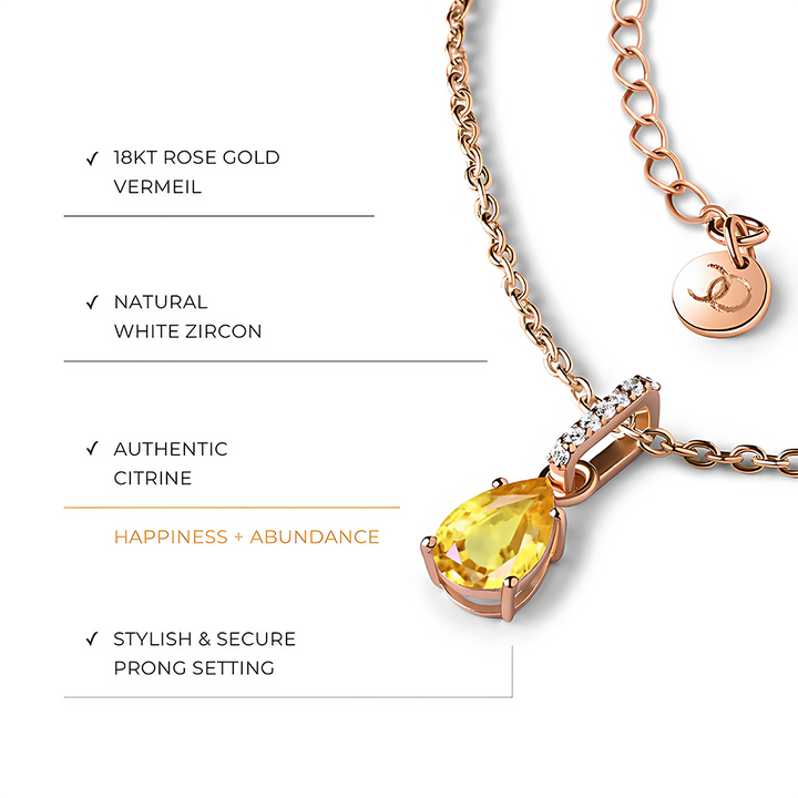 Citrine Necklace Sway - November Birthstone