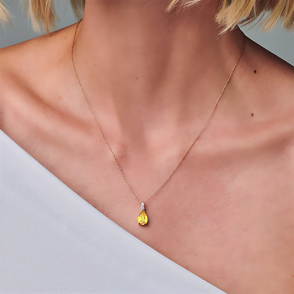 Citrine Necklace Sway - November Birthstone