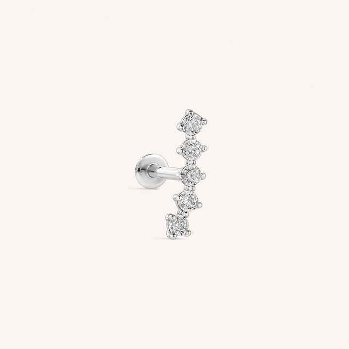 Pave Crescent Flatback Earring (Single)