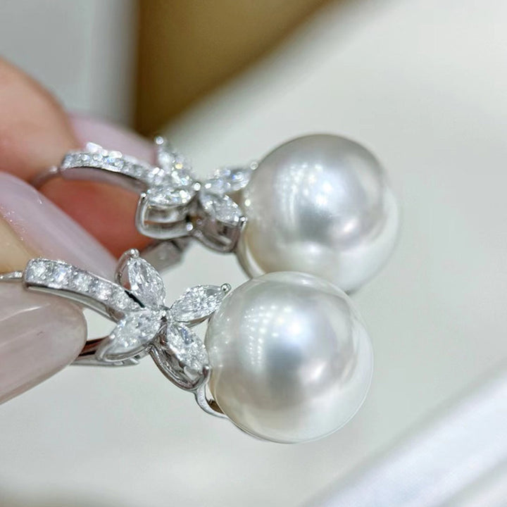 Diamond and Pearl Earrings