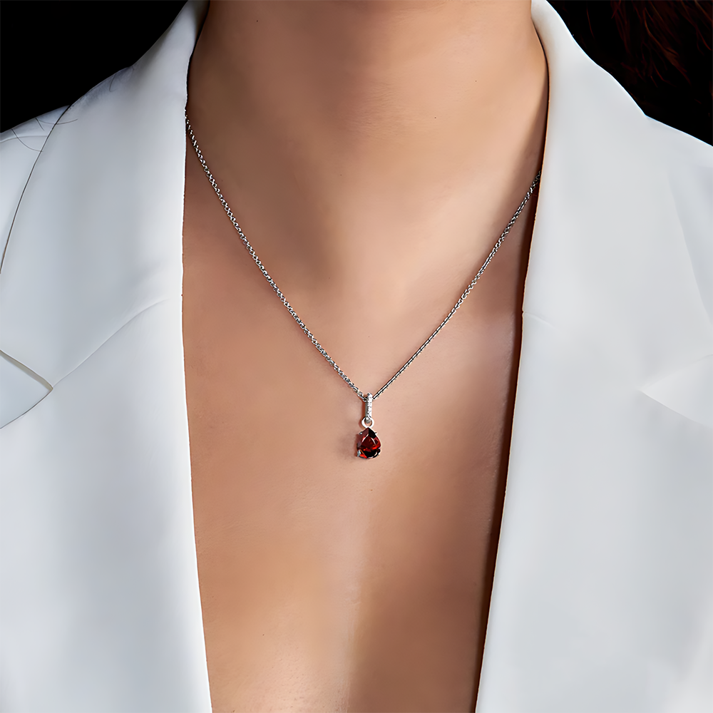 Garnet Necklace Sway - January Birthstone