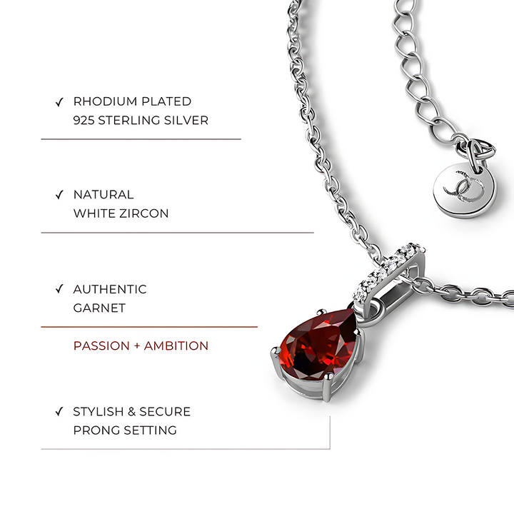 Garnet Necklace Sway - January Birthstone