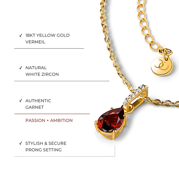 Garnet Necklace Sway - January Birthstone