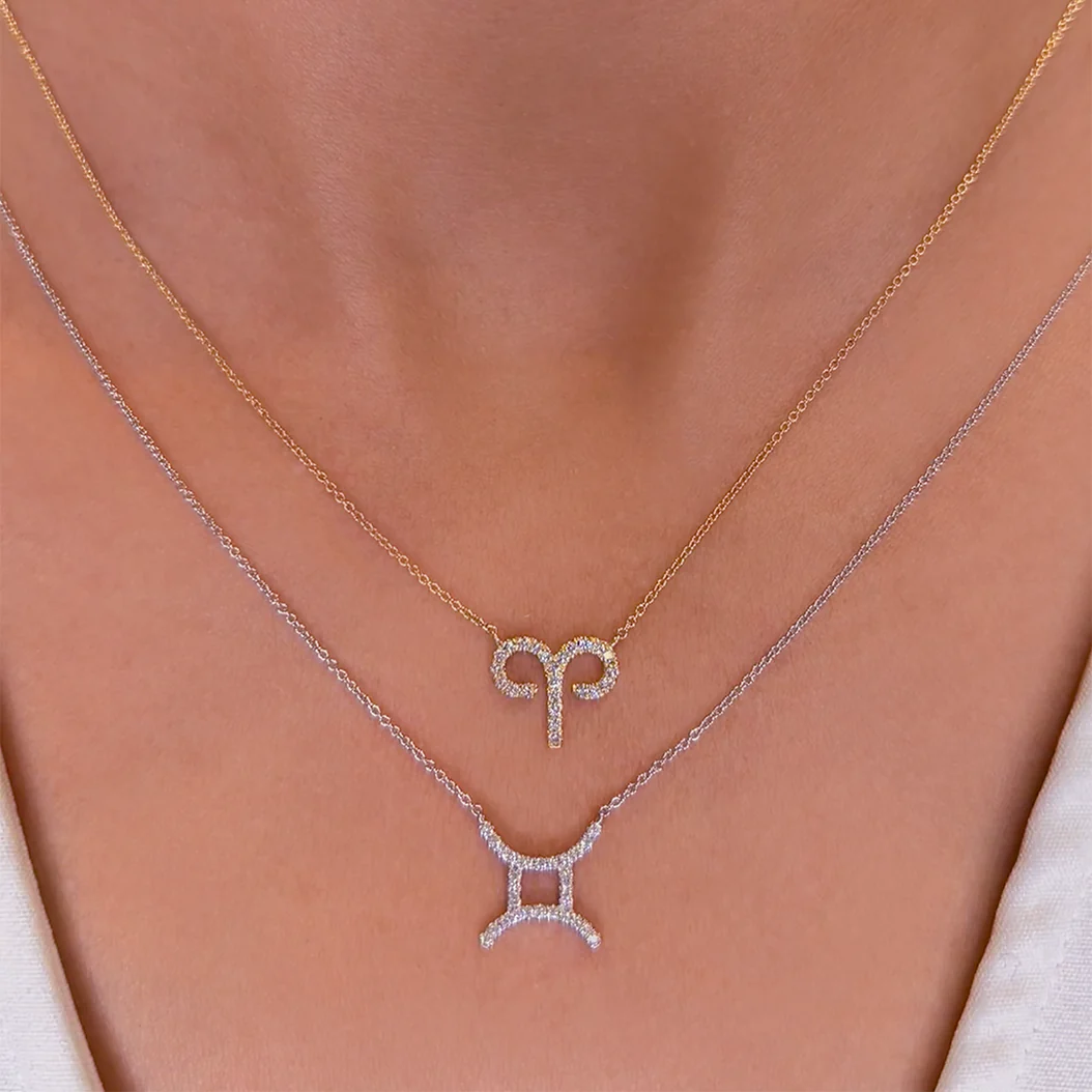 Gemini Diamond Zodiac Necklace