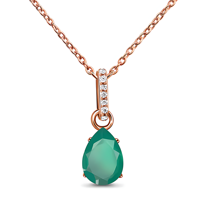 Green Onyx Necklace Sway - May Birthstone