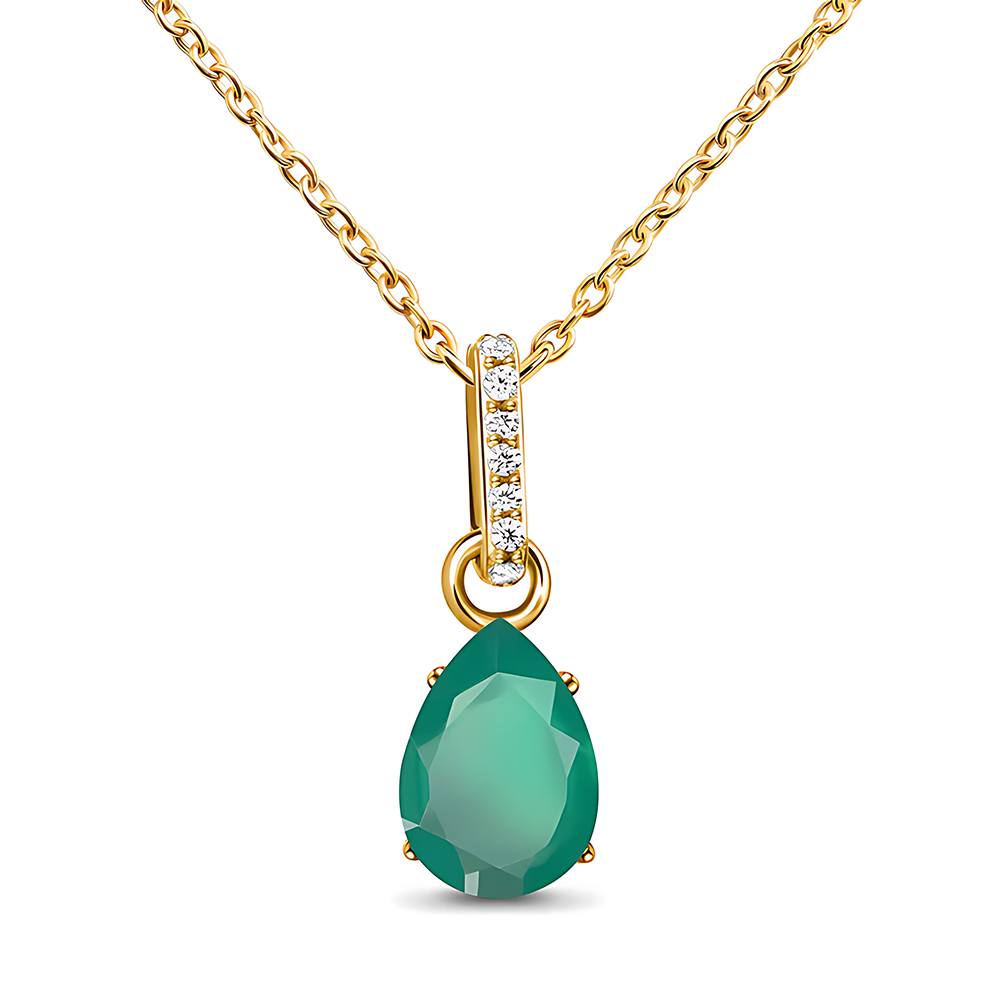 Green Onyx Necklace Sway - May Birthstone