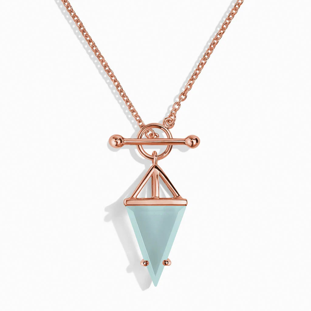 Heroine T Lock Aquamarine Necklace