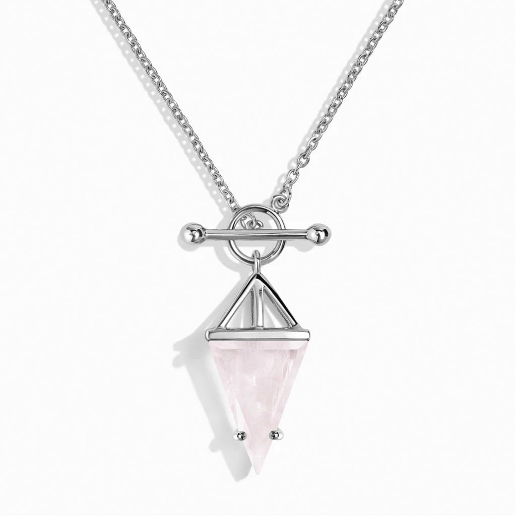 Heroine T Lock Rose Quartz Necklace