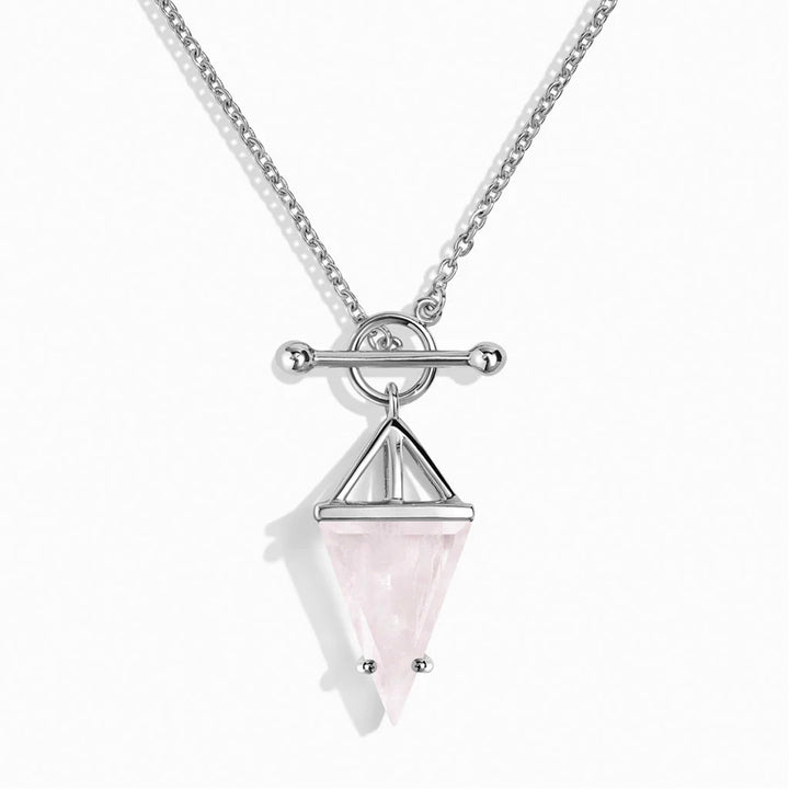 Heroine T Lock Rose Quartz Necklace