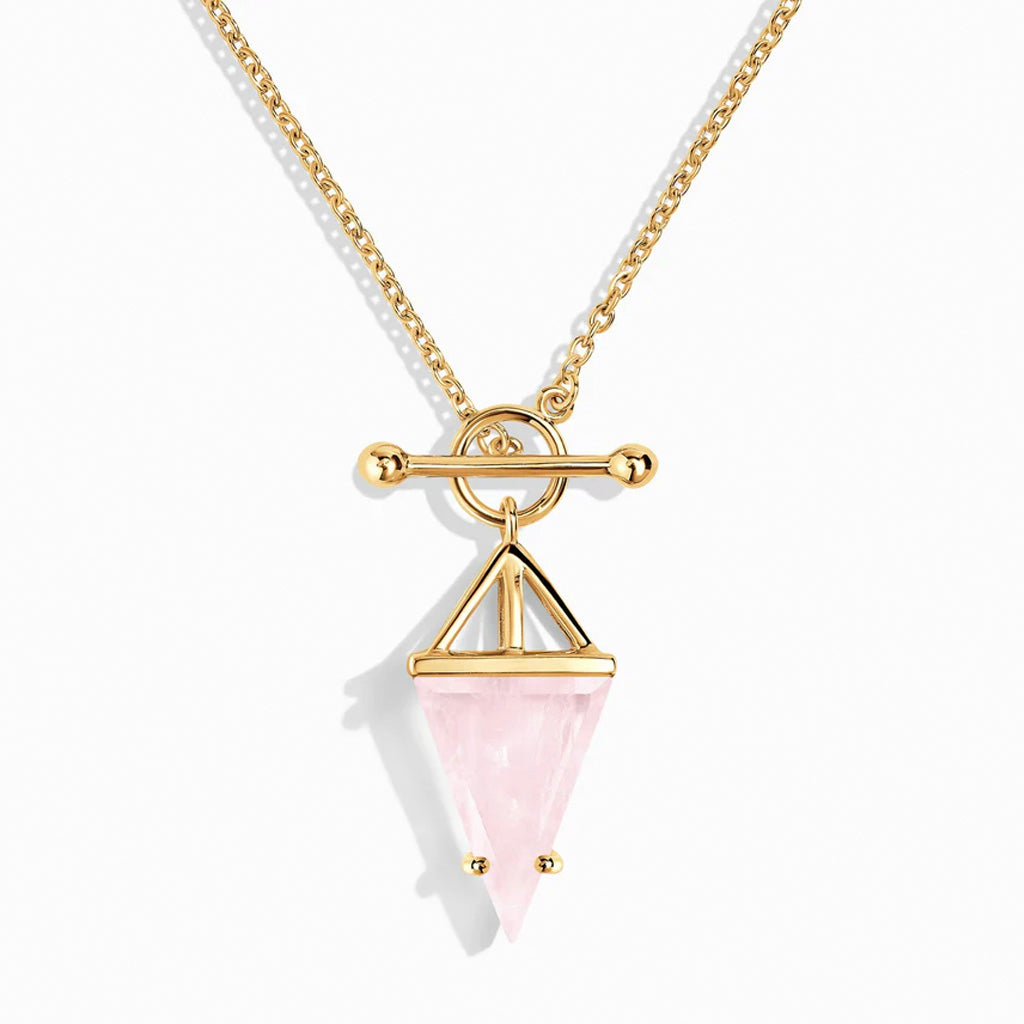 Heroine T Lock Rose Quartz Necklace