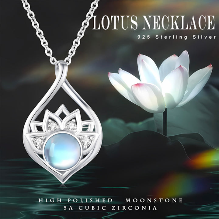 Lotus Moonstone Necklace