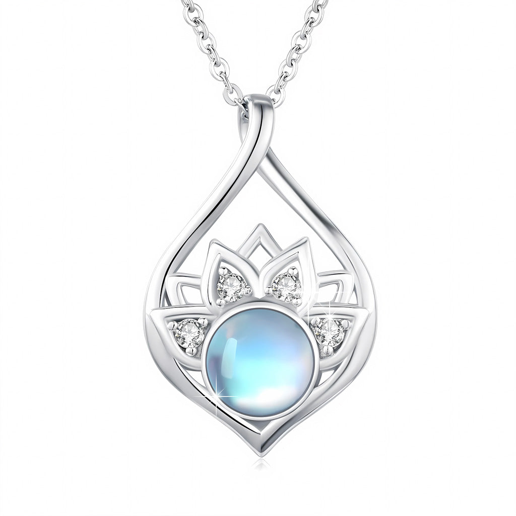 Lotus Moonstone Necklace