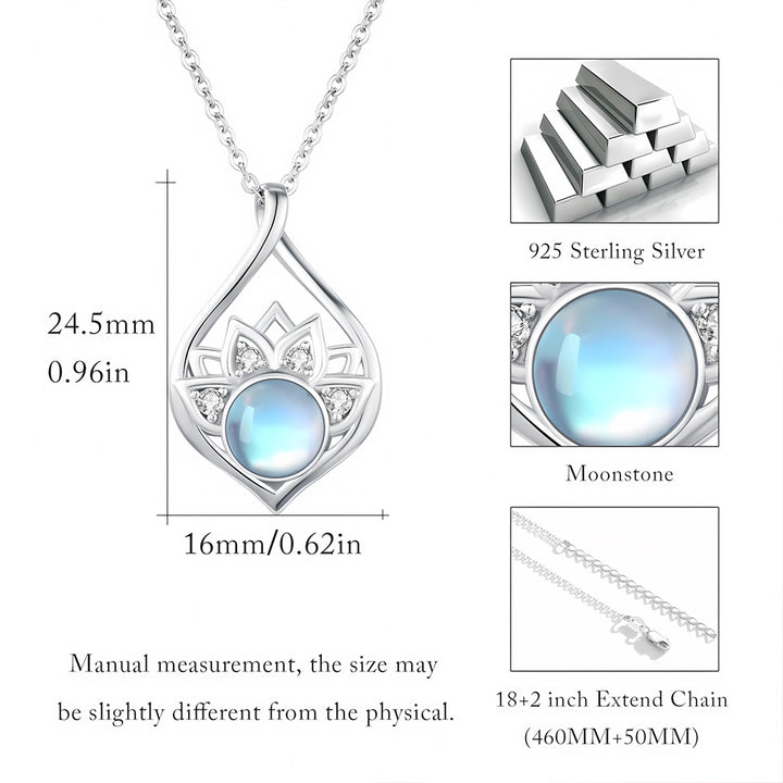 Lotus Moonstone Necklace