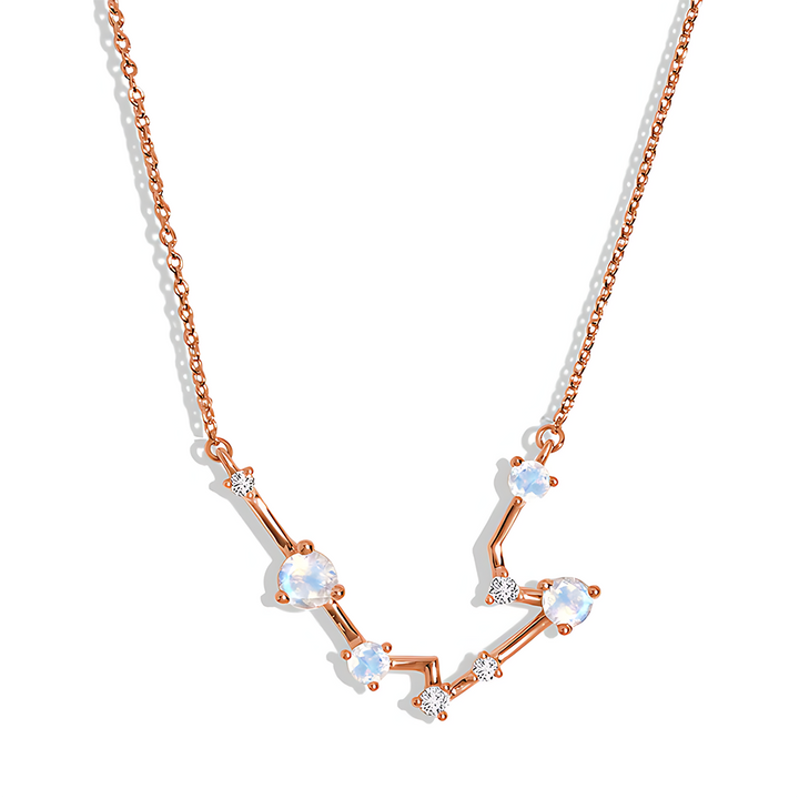 Moonstone Necklace - Aquarius Zodiac Constellation