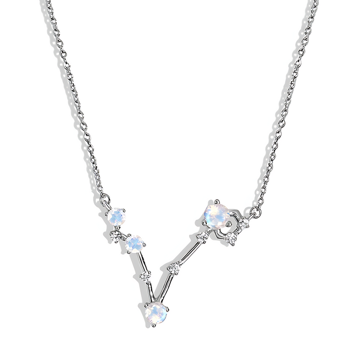 Moonstone Necklace - Pisces Zodiac Constellation