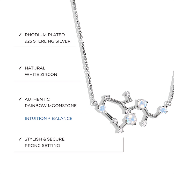 Moonstone Necklace - Sagittarius Zodiac Constellation