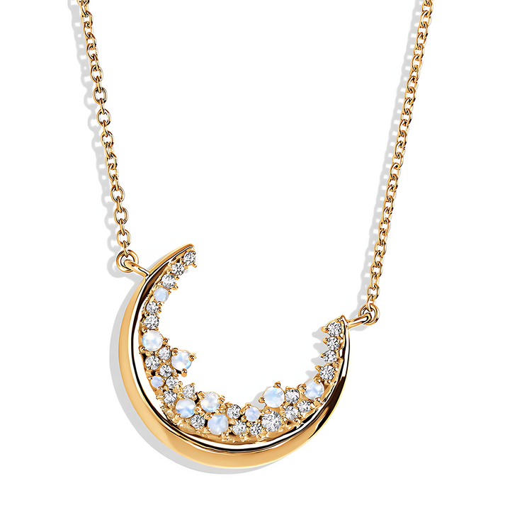 Moonstone White Zircon Necklace - Lush Luna