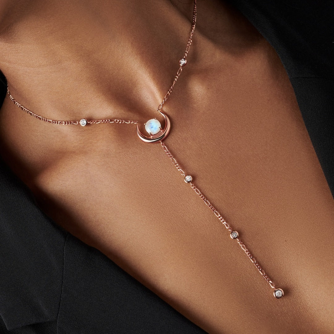 Moonstone Lariat Enchant Necklace