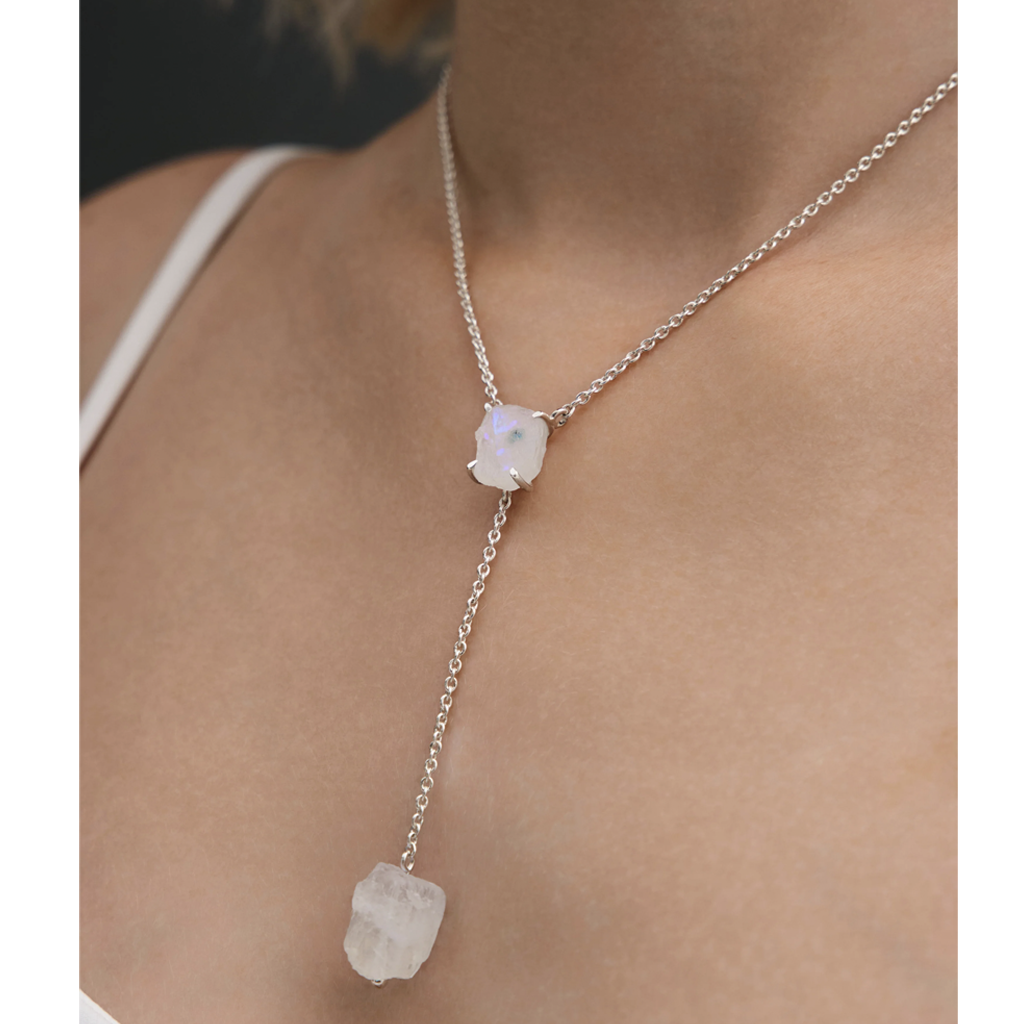 Moonstone drop necklace