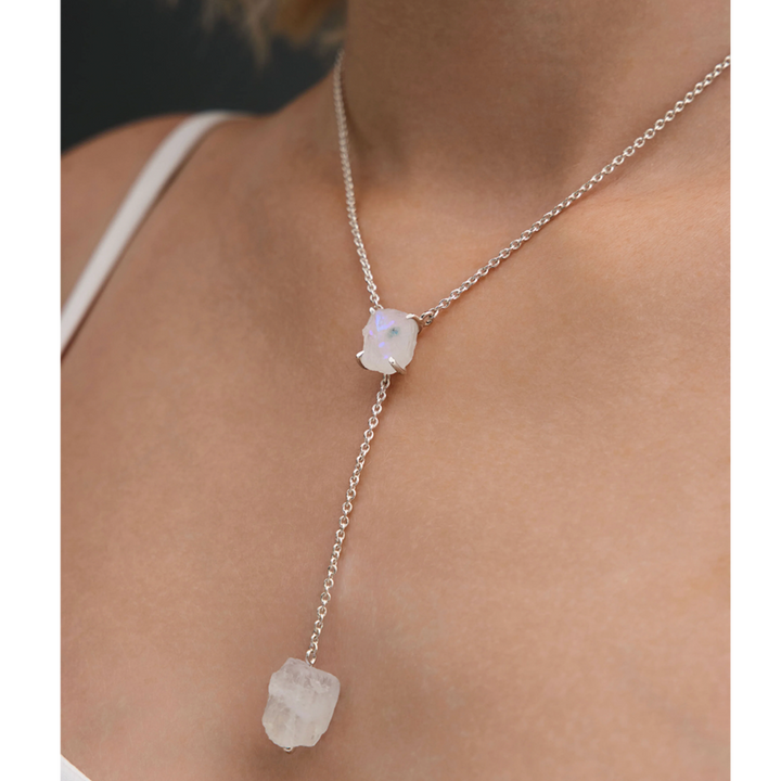 Moonstone drop necklace