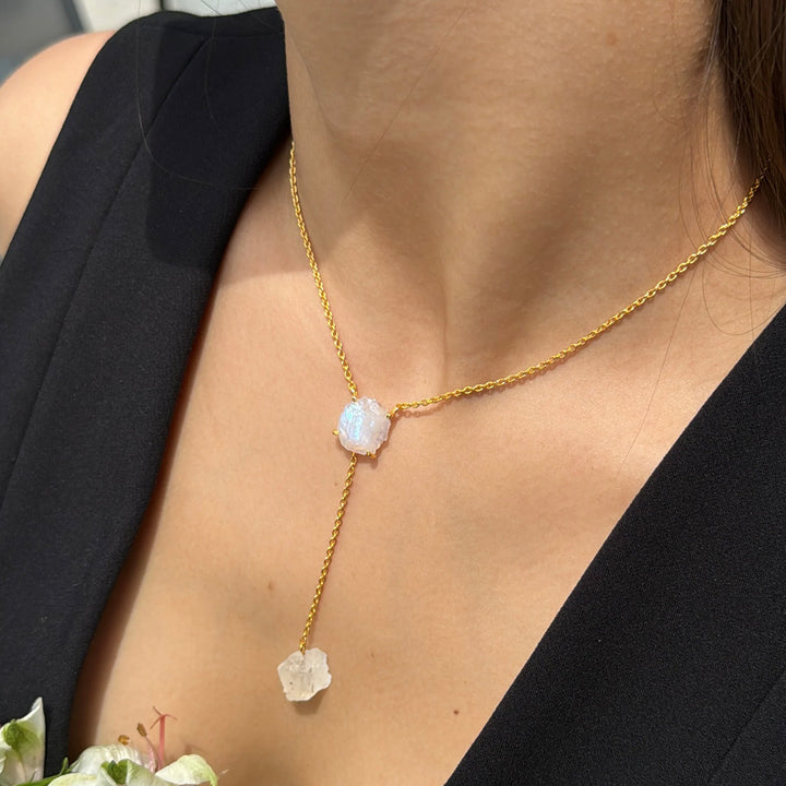 Moonstone drop necklace