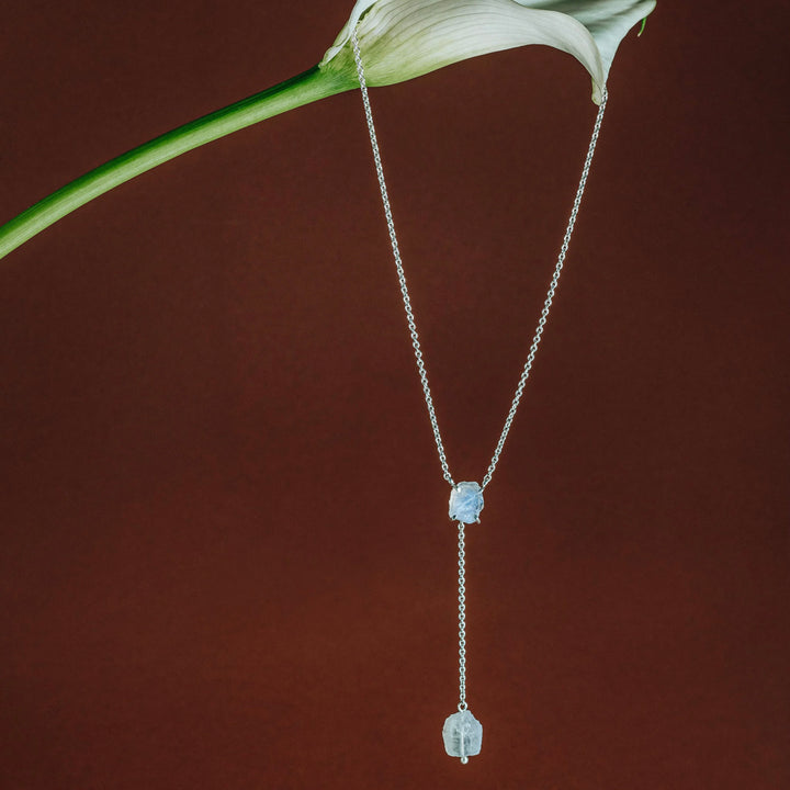 Moonstone drop necklace