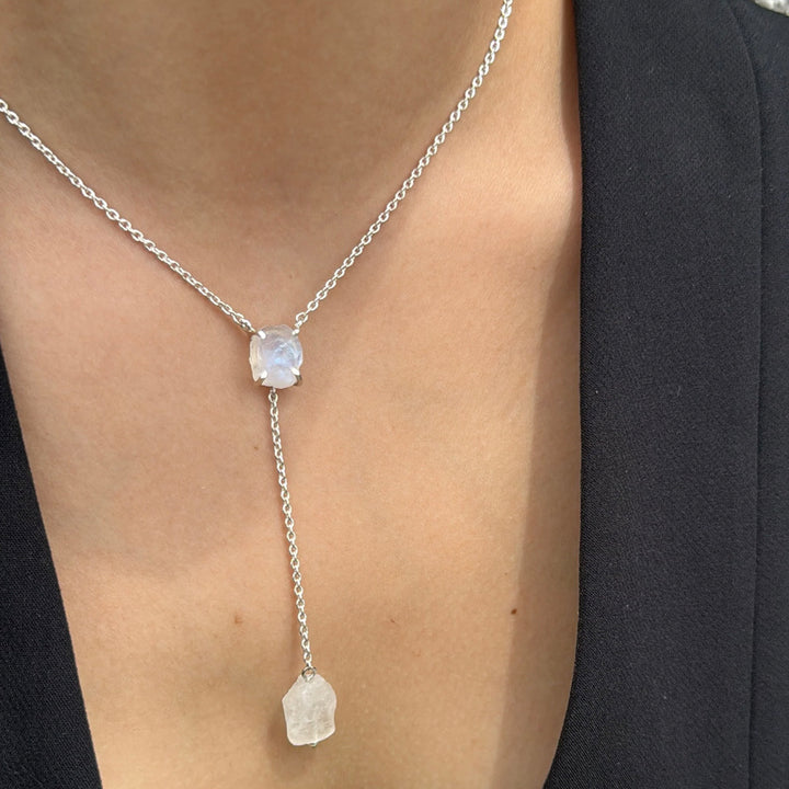 Moonstone drop necklace