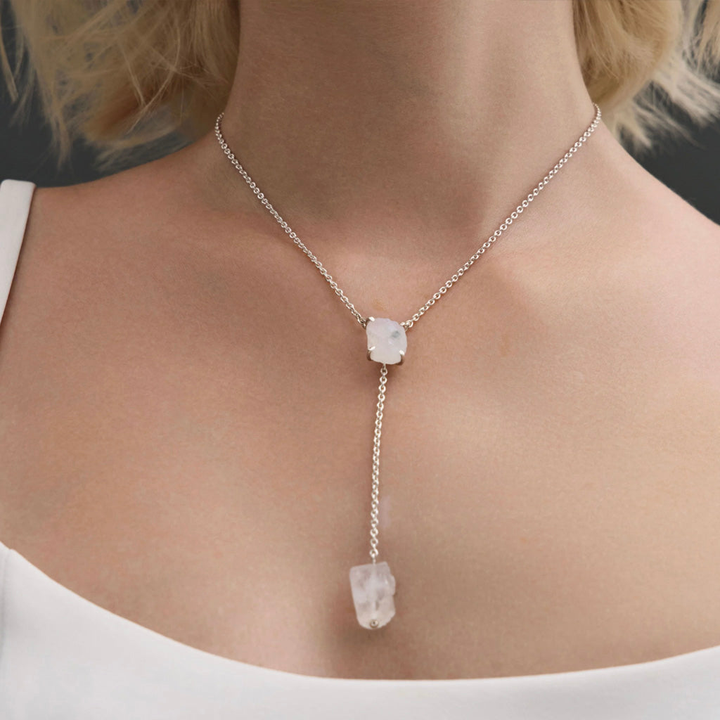 Moonstone drop necklace