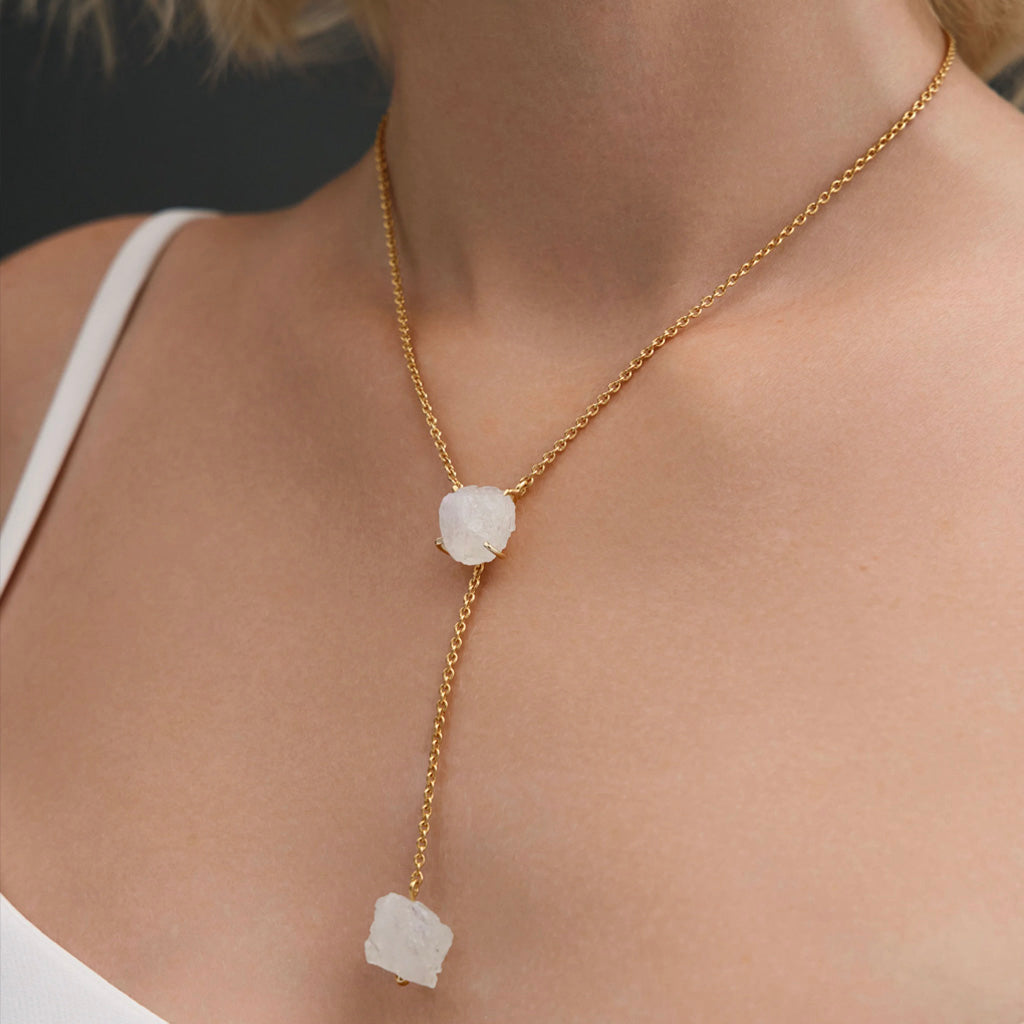 Moonstone drop necklace