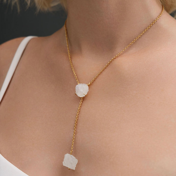 Moonstone drop necklace