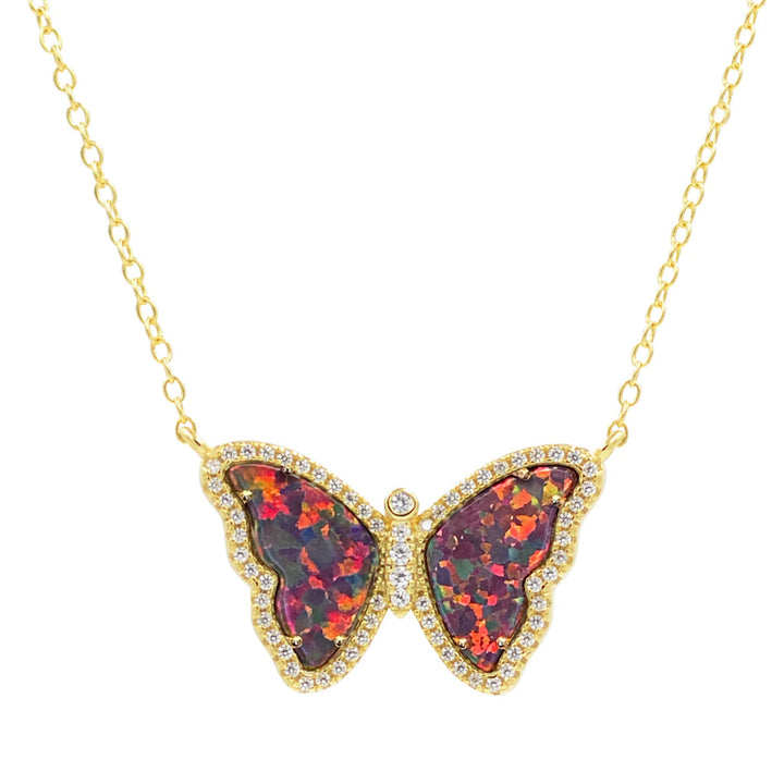 OPAL BUTTERFLY NECKLACE