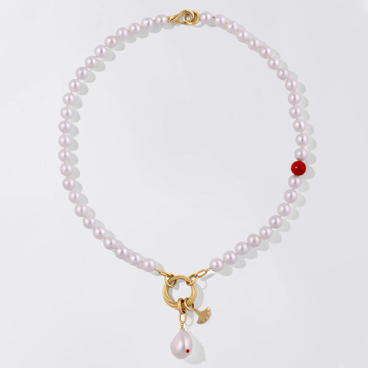 Ginkgo Elegance Pearl Necklace