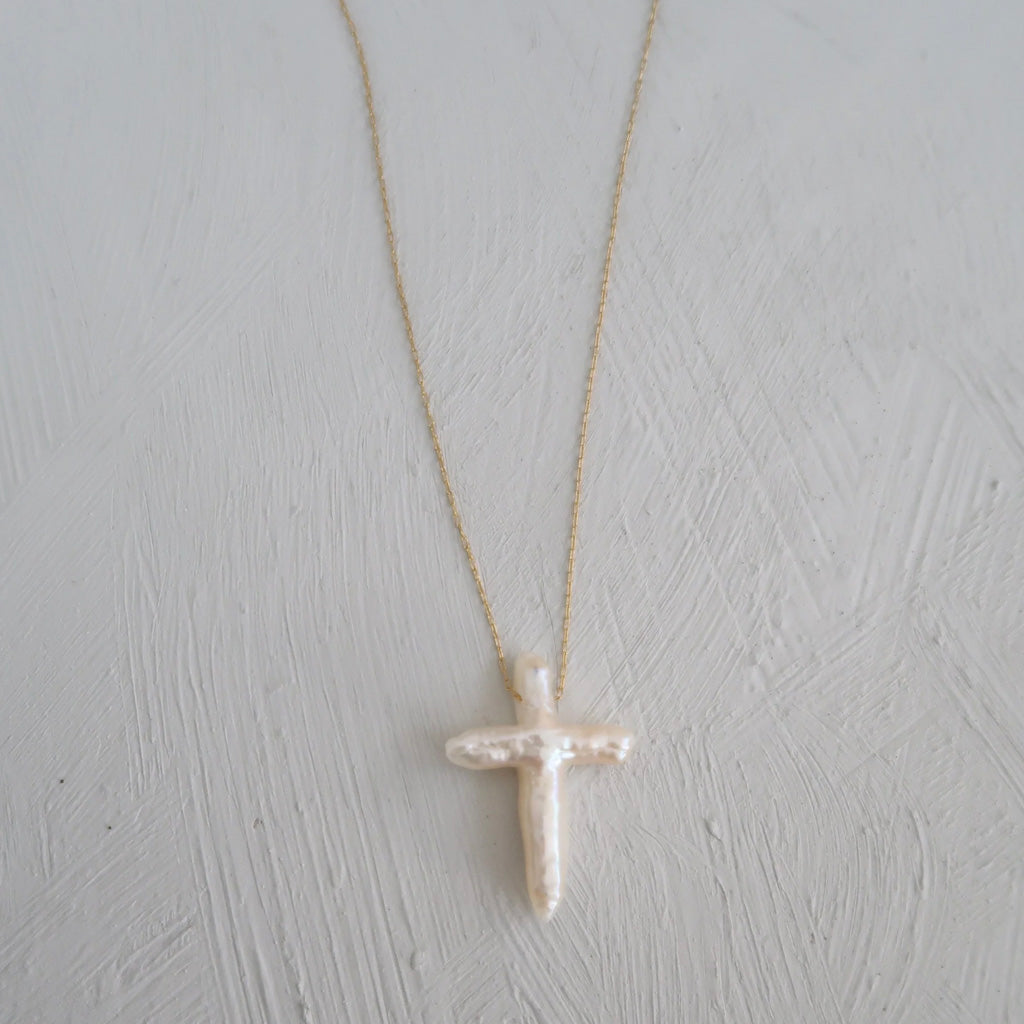 PEARL CROSS NECKLACE