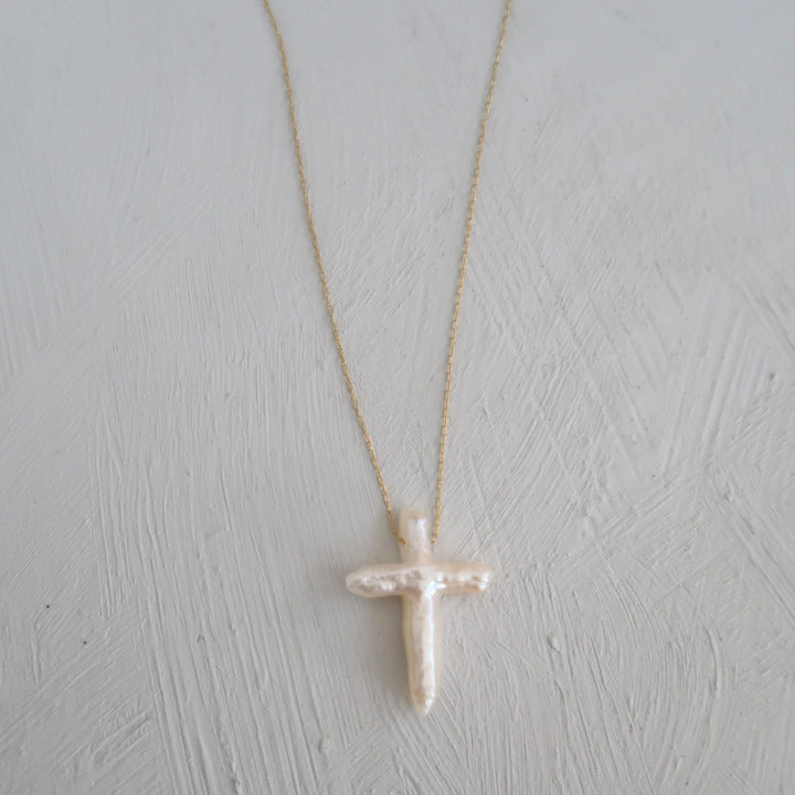 PEARL CROSS NECKLACE