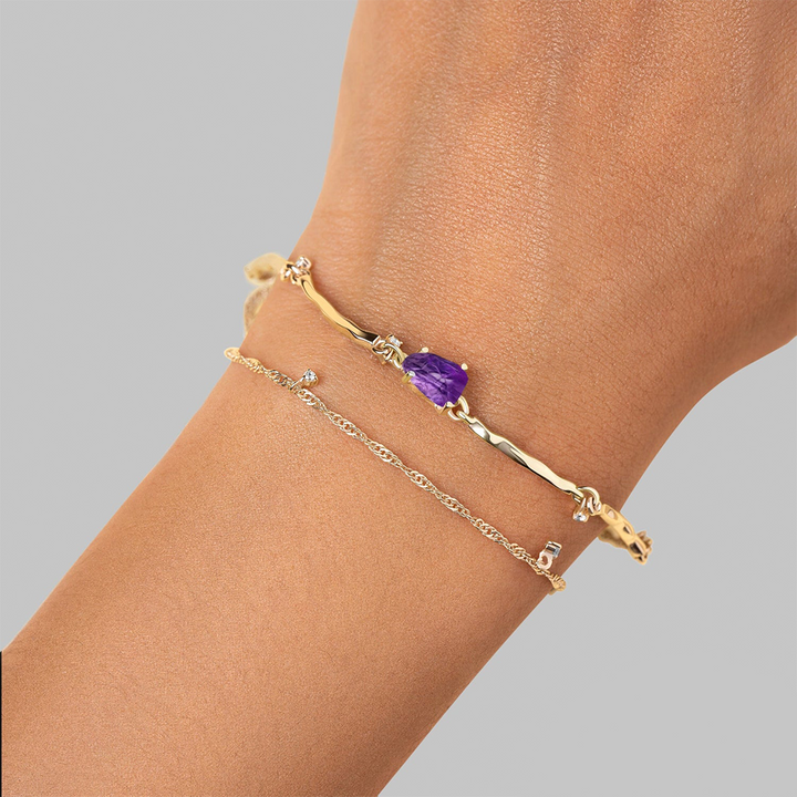 Raw Crystal Bracelet - Flow Amethyst