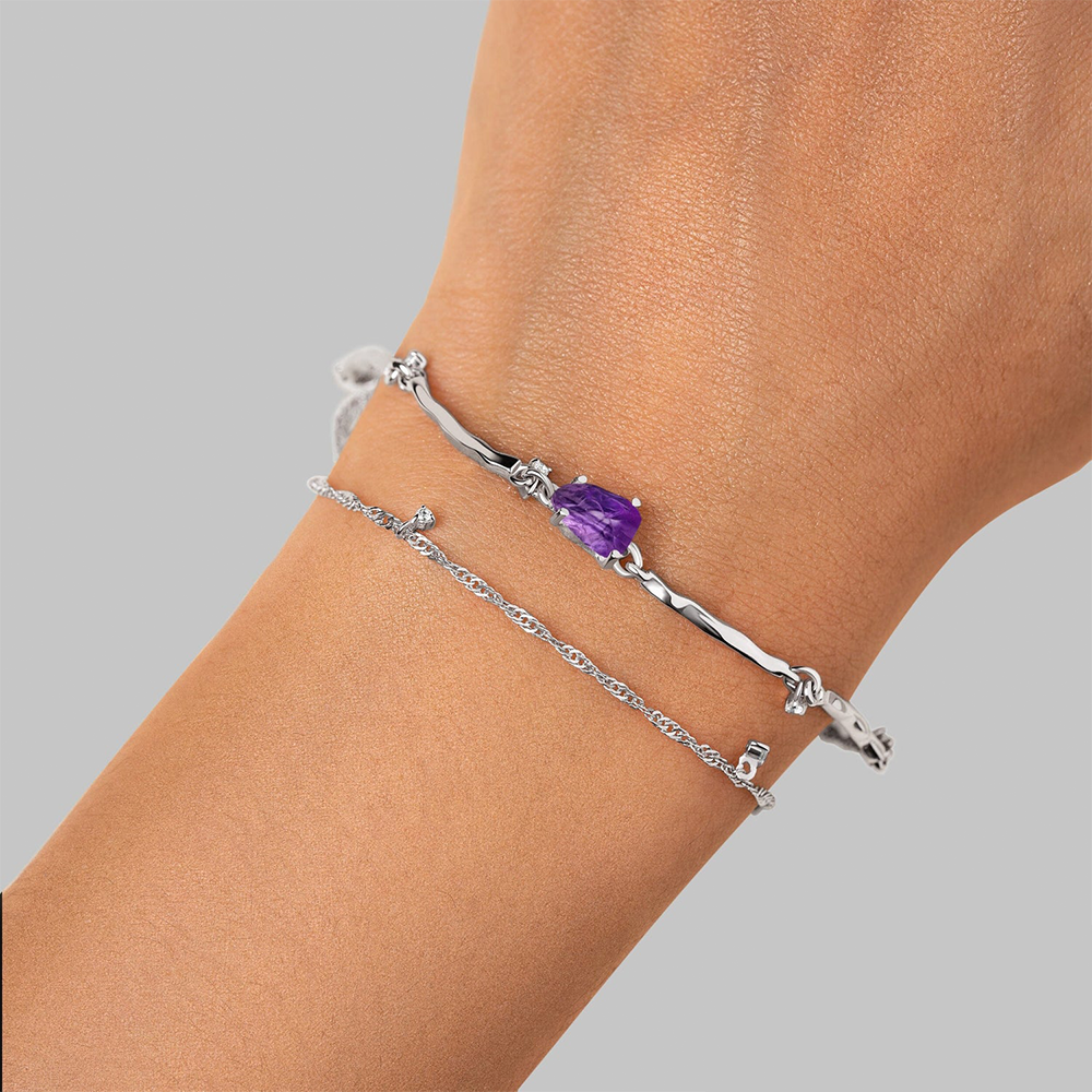 Raw Crystal Bracelet - Flow Amethyst