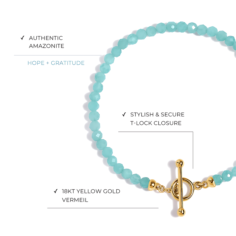 Amazonite T-Lock Beads Bracelet - Raise Your Vibrations