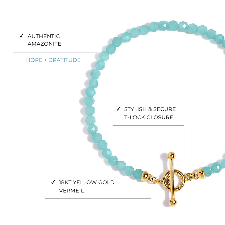 Amazonite T-Lock Beads Bracelet - Raise Your Vibrations