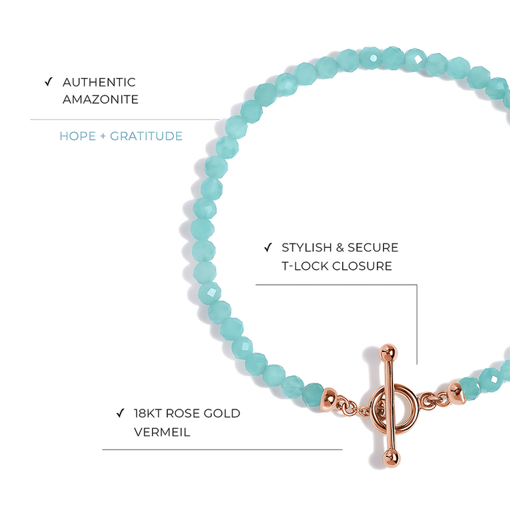 Amazonite T-Lock Beads Bracelet - Raise Your Vibrations