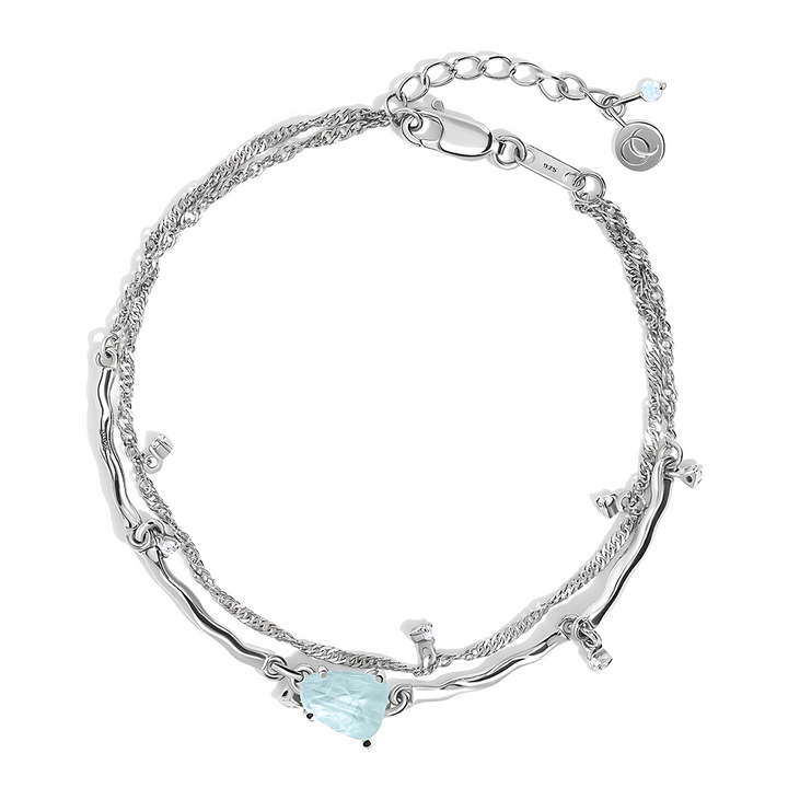 Raw Crystal Bracelet - Flow Aquamarine