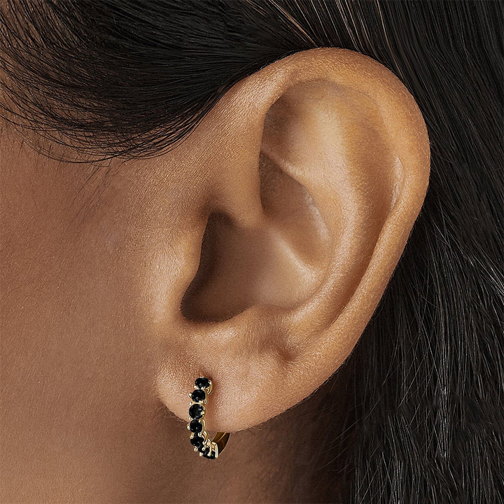 Black Onyx Earrings - Bonny Hoops